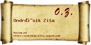 Ondrásik Zita névjegykártya